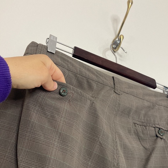 Lululemon Pants Mens 33 x 28 Brown Gray Plaid Stretch Chino Straight Wide Leg - Picture 10 of 15
